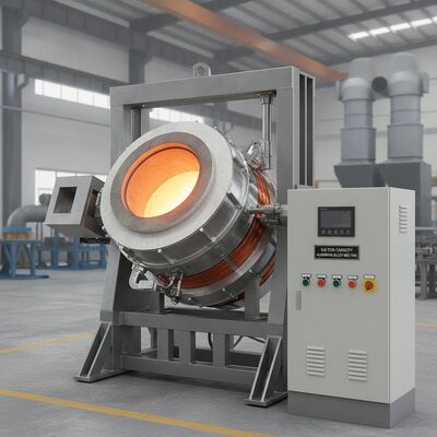 kopen 500 kW Nominaal Vermogen 0,8 Ton Capaciteit Middelfrequente Inductie Smeltoven met Hydraulisch Kantelsysteem online vervaardiging