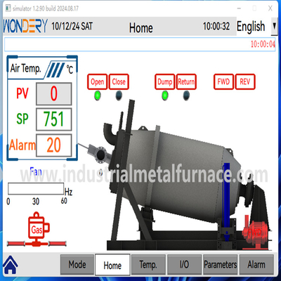 Aluminium automatische PLC-metalen smeltoven / gas smeltoven 10-12M per min Rotatiesnelheid
