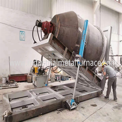 5000KG Roterende Industriële Aluminium Smeltende Oven met gas voor baar het maken